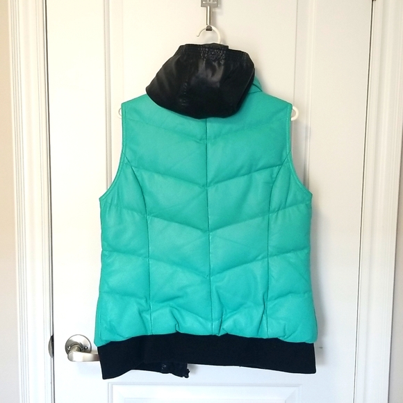 Blink faux leather vest, blue and black, medium - Picture 3 of 9